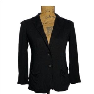 J. Jill S Petite Blazer Jacket Black Button 3/4 Sl Slouch Pocket Unlined Career